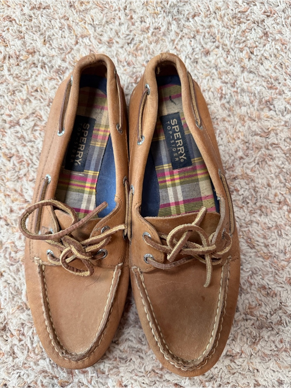 Sperry Tan Leather Moccasin-Style Boat Shoes